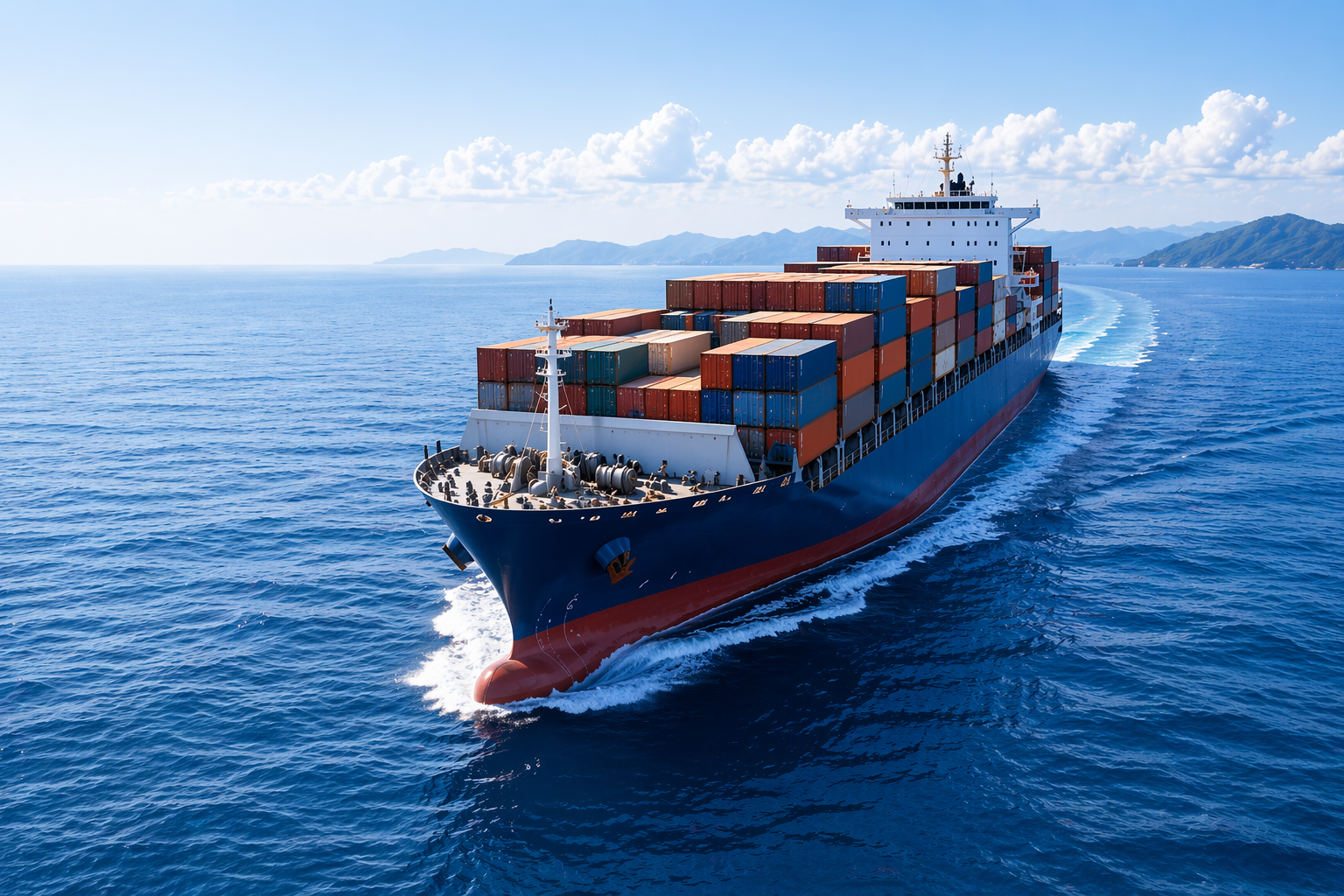 Cargo vessel at sea